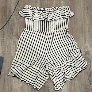 Striped Off-Shoulder Romper